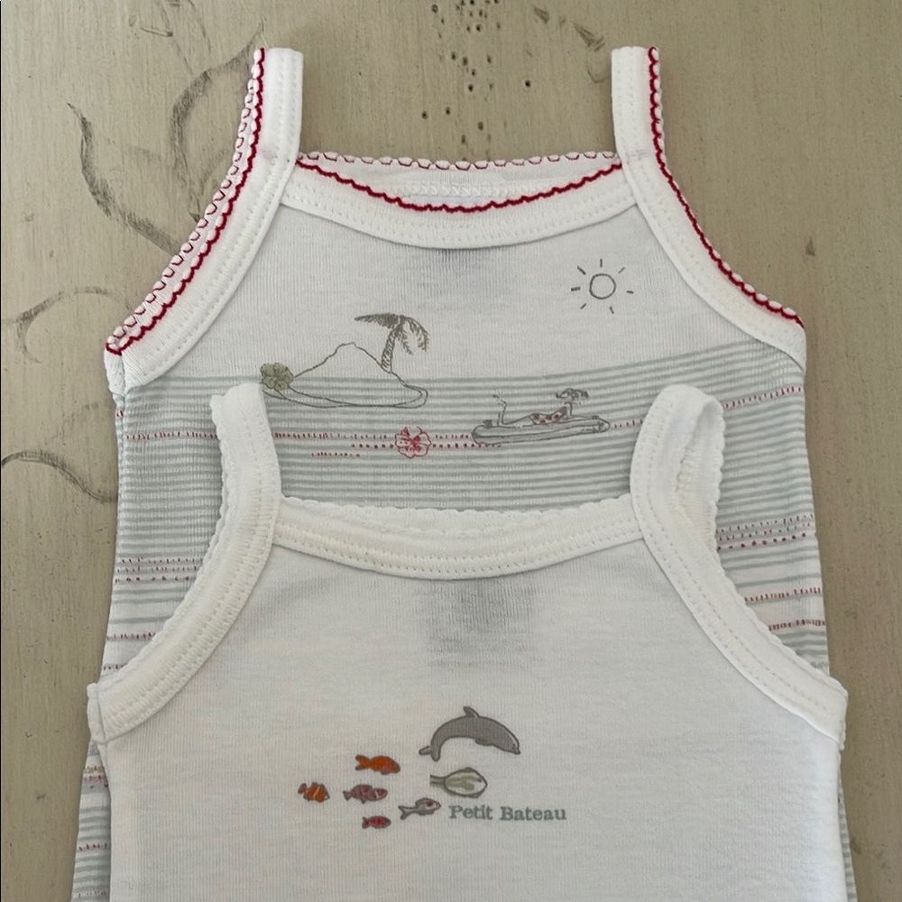NWOT Petit Bateau Baby Bodysuits - set of 2